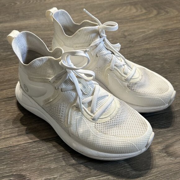 Lululemon Size 6 Chargefeel Workout Shoes Mid 2 Sneakers White Mesh - Picture 3 of 8